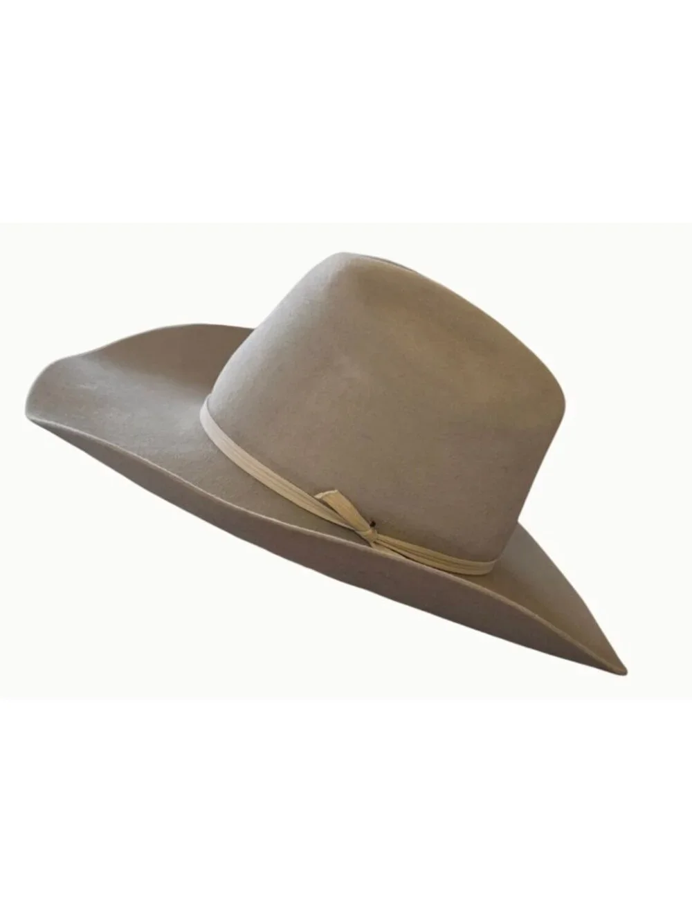 VINTAGE Larry Mahan 100X Pure Fur Felt Cowboy Hat - Silver Belly/Natural - Custo - Picture 4 of 8